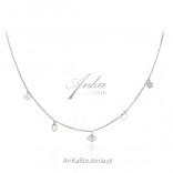 Silver necklace with openwork hearts
