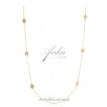 Silver gilt and satin necklace - 85 cm
