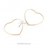 Large gold-plated earrings 6 cm - fashionable silver jewelry - HIT!