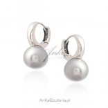 Silver earrings with a silver ball