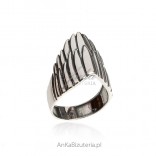 Ring oxidized silver INDIANA