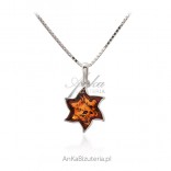 Silver pendant with the GWIAZKA amber