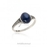 Silver ring with navy blue utyyt