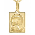 Złoty medalik  z łańcuszkiem Matka Boska - próba 585
