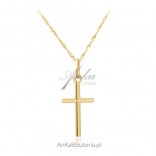 Golden simple cross - pr. 585 complete with chain