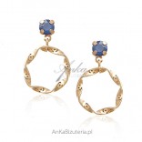 Silver earrings with Swarovski Crystal CAPRI BLUE