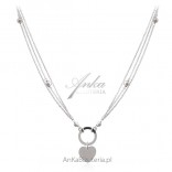 Silver necklace with a heart - Original silver jewelry
