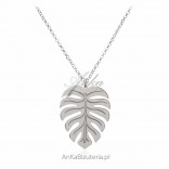 Silver necklace LEAF MONSTERY fashionable silver jewelry