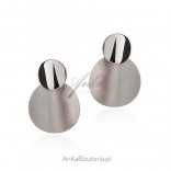 Silver satin earrings