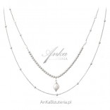 Silver necklace with pearls - elegant Italian jewelry