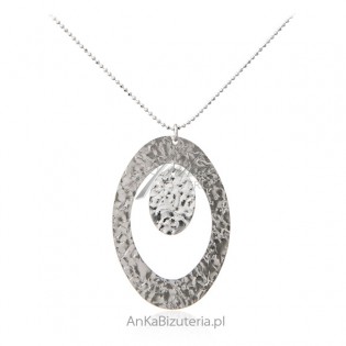 Naszyjnik  srebrny karbowany  - Piękna srebrna biżuteria włoska