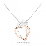 Gold-plated silver necklace DOUBLE HEART