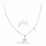 Silver jewelry - Necklace WITH A HEART STAR