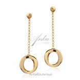 Gold-plated silver earrings hanging circles