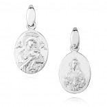 Silver diamond medallion Our Lady of Perpetual Help / Heart of Jesus - two-sided