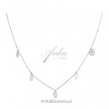 Silver CHOKER necklace with white zircon