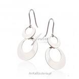 Silver earrings. Fashionable Italian jewelry