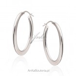 Silver earrings OVAL rings - silver Italian jewelry