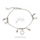 Silver bracelet with tags