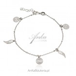 Silver bracelet with insignia INFINITY AND WING