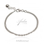 Silver bracelet with a ball