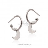 Silver earrings with moon