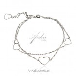Silver bracelet HEARTS