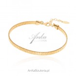 Silver bracelet satin and gold-plated 14k gold