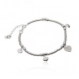 Silver bracelet with hearts
