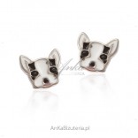 Silver DOG earrings for children