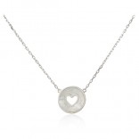 Silver mother-of-pearl necklace with heart