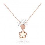 Silver gold-plated necklace with white mother of pearl CLOVERS