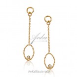 Subtle gold-plated silver earrings with zircon