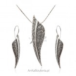 A set of oxidized silver jewelry LEAVES