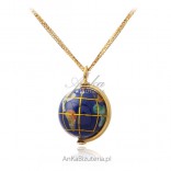 Beautiful GLOBUS gold-plated necklace with lapis lazuli