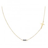Gold-plated silver necklace with cross cross and spinels