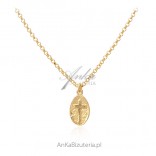 Gold-plated silver necklace with a cross