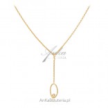 Gold-plated silver necklace with tiny zircon