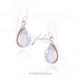 Silver earrings with moonstone - A stone of happiness