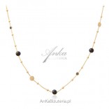 Gold-plated silver necklace with black onyx