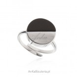 Silver ring with black onyx