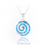 Silver pendant with blue opal SNAIL