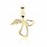 Gold-plated silver pendant with ANGELS cubic zirconia