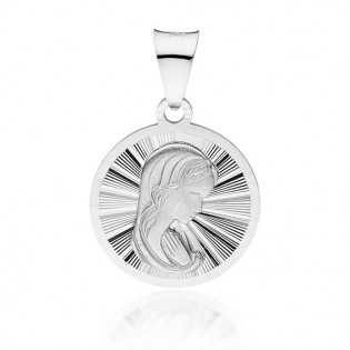 Medalik srebrny diamentowany Matka Boska / Madonna