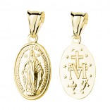 Silver Medal Our Lady of the Miraculous - 14k gold plated