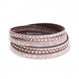Swarovski MULTISTRANDS ROCK bracelet made of lilac Alcantara and exclusive Swarovski crystals