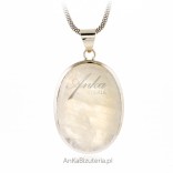 A huge moonstone with beautiful opalescence - Silver pendant