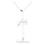 Silver WING necklace with black spinels - NECKLACE