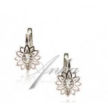 Silver children's earrings with zircon - FLOWERS