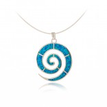 Silver ŚLIMAK pendant with blue opal